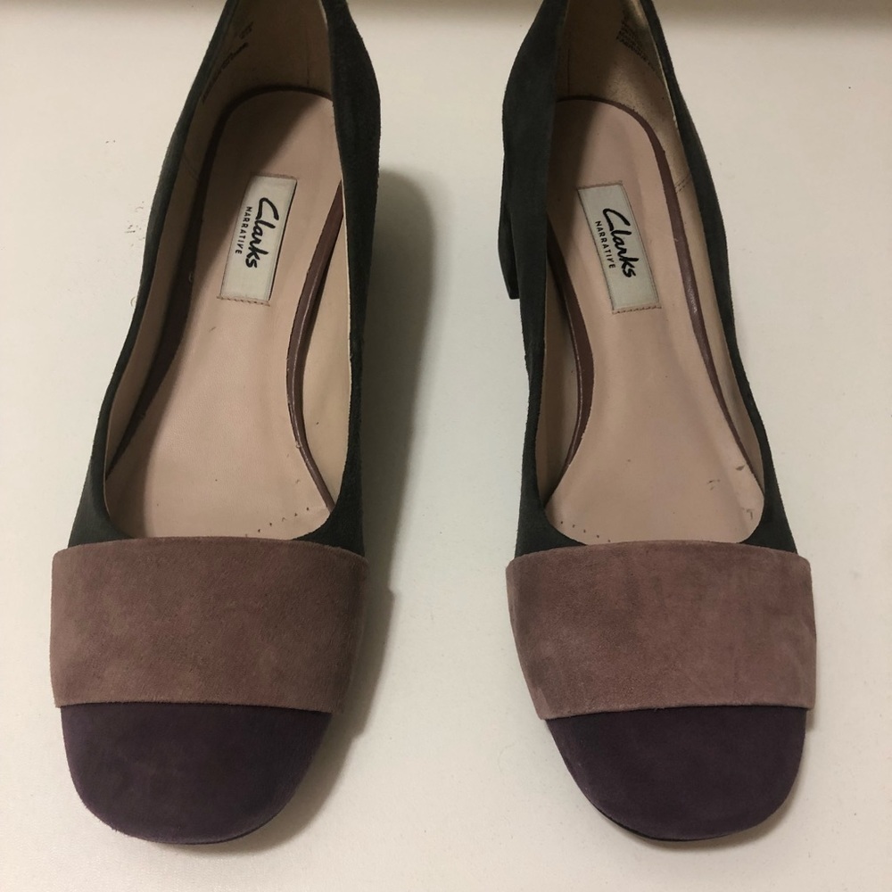 Clark Beautiful Three Color Suede Leather Shoes